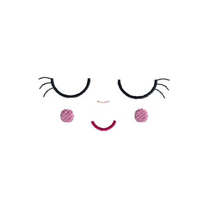 Sleeping Doll Face Machine Embroidery Design-INSTANT DOWNLOAD