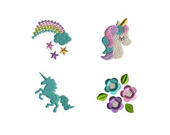 Mini Unicorn Machine Embroidery Design Set-INSTANT DOWNLOAD