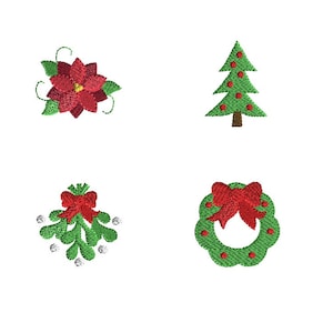 Mini Christmas Greens Machine Embroidery Design Set-INSTANT DOWNLOAD