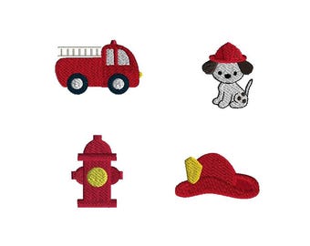 Mini Fireman Machine Embroidery Design Set-INSTANT DOWNLOAD