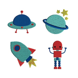 Mini Outer Space Machine Embroidery Design Set-INSTANT DOWNLOAD