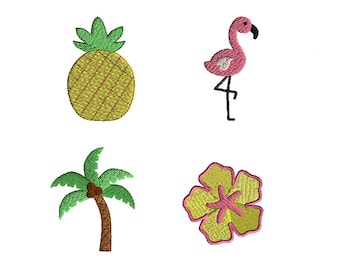 Mini Tropical Machine Embroidery Design Set-INSTANT DOWNLOAD