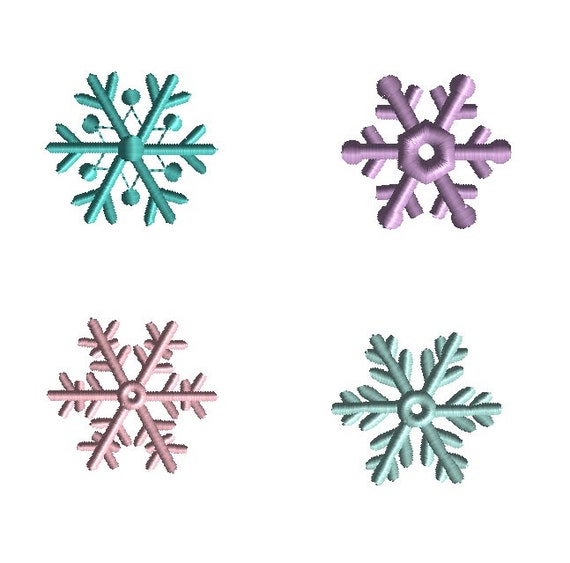 Mini Snowflakes Machine Embroidery Design Set-instant DOWNLOAD 