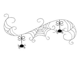 Spider Web Border Machine Embroidery Design-INSTANT DOWNLOAD-4 sizes