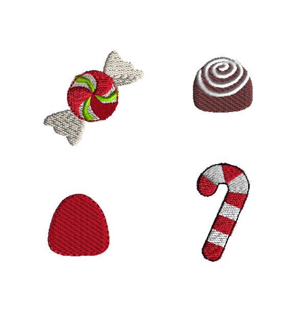 Mini Christmas Candy Machine Embroidery Design Setinstant DOWNLOAD Etsy