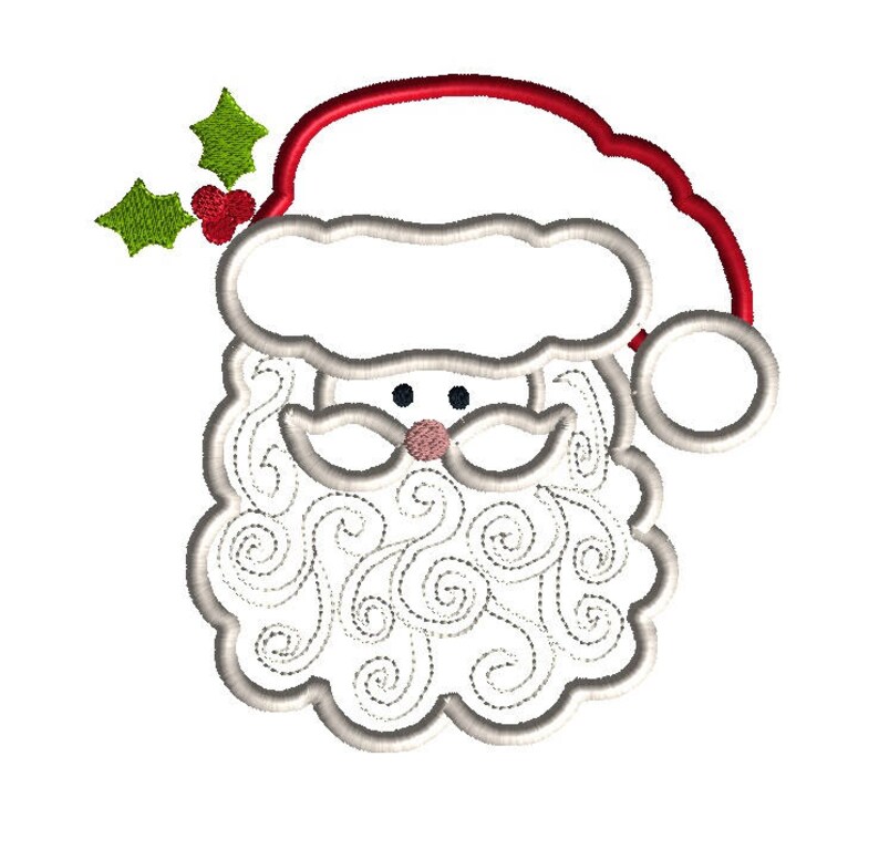 Santa swirl beard applique embroidery design for machine  etsy Santa swirl beard applique embroidery design for machine  etsy