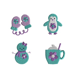 Mini Winter Machine Embroidery Design Set-INSTANT DOWNLOAD