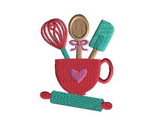 Bake Off Filled Stitch Machine Embroidery Design-INSTANT DOWNLOAD-3 sizes