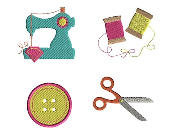 Mini Sewing Set Machine Embroidery Design Set-INSTANT DOWNLOAD