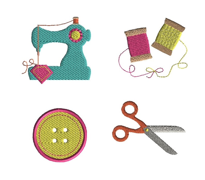 Mini Sewing Set Machine Embroidery Design Set-instant DOWNLOAD - Etsy