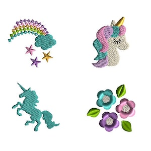Mini Unicorn Machine Embroidery Design Set-INSTANT DOWNLOAD