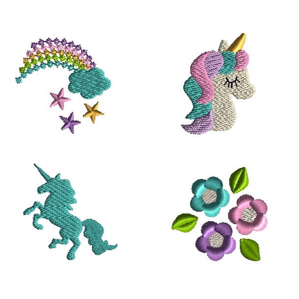 Mini Unicorn Machine Embroidery Design Set-INSTANT DOWNLOAD