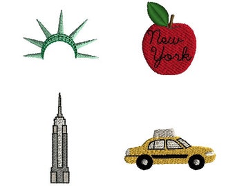 Mini New York City Machine Embroidery Design Set-INSTANT DOWNLOAD