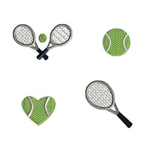 Mini Tennis Machine Embroidery Design Set-INSTANT DOWNLOAD