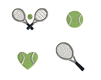 Mini Tennis Machine Embroidery Design Set-INSTANT DOWNLOAD