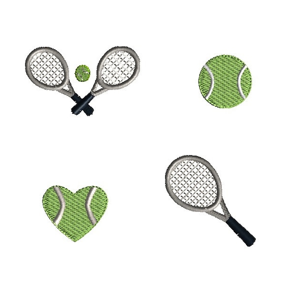 Mini Tennis Machine Embroidery Design Set-INSTANT DOWNLOAD