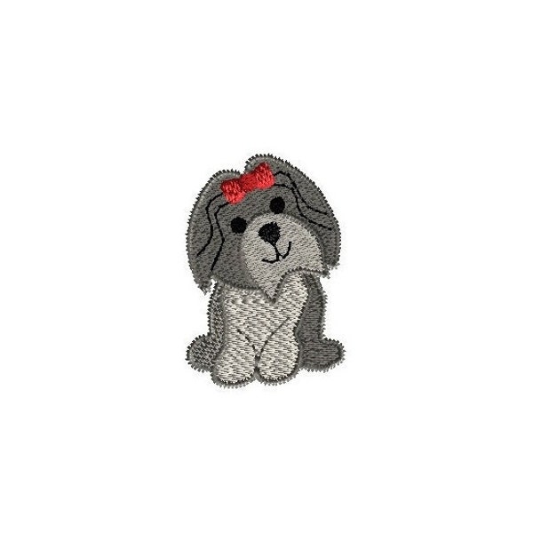 Mini Shih Tzu Machine Embroidery Design-INSTANT DOWNLOAD-3 sizes