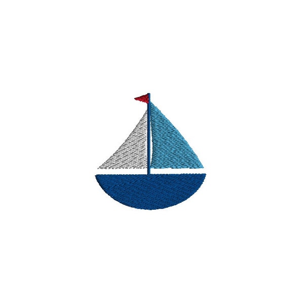 Mini Sailboat Machine Embroidery Design-INSTANT DOWNLOAD