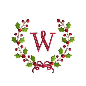 Holly Wreath macchina ricamo Design-DOWNLOAD immediato
