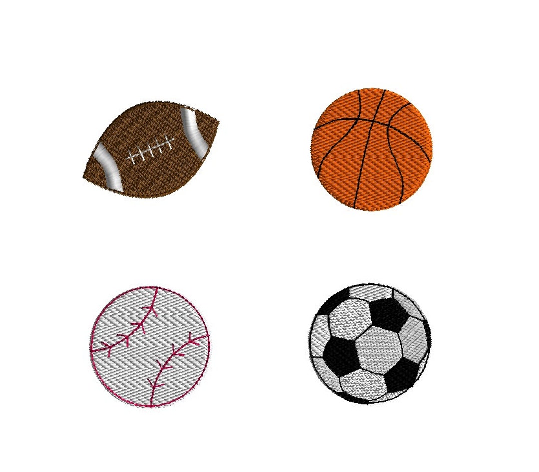 Mini Sports Balls-football, Basketball, Baseball, Soccer Ball Machine  Embroidery Design Set-instant DOWNLOAD - Etsy