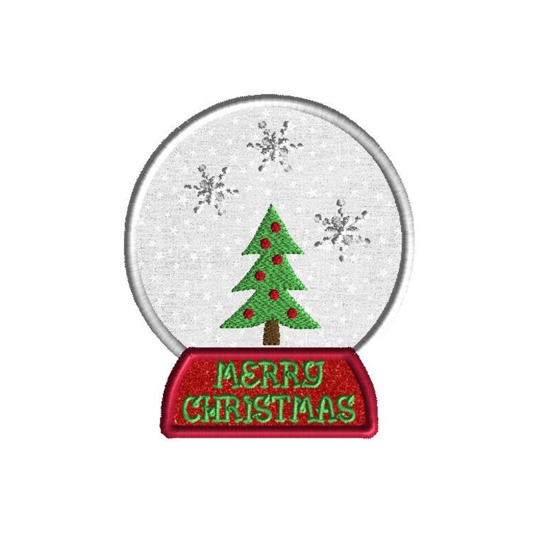 Snow Globe Applique Embroidery Design for Machine Embroidery-Add your own scene/text-INSTANT DOWNLOAD image 2