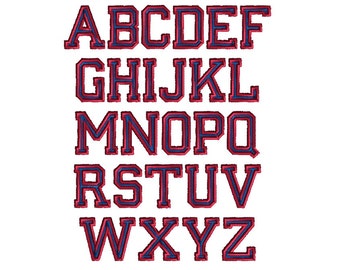 Varsity Font Alphabet Machine Embroidery Designs-INSTANT DOWNLOAD