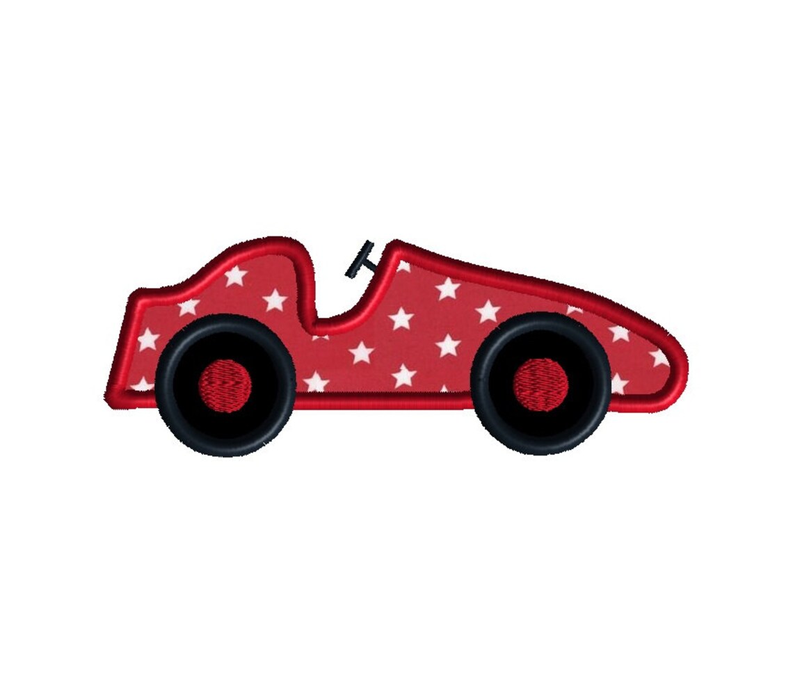 Race Car Applique Machine Embroidery Designinstant DOWNLOAD Etsy