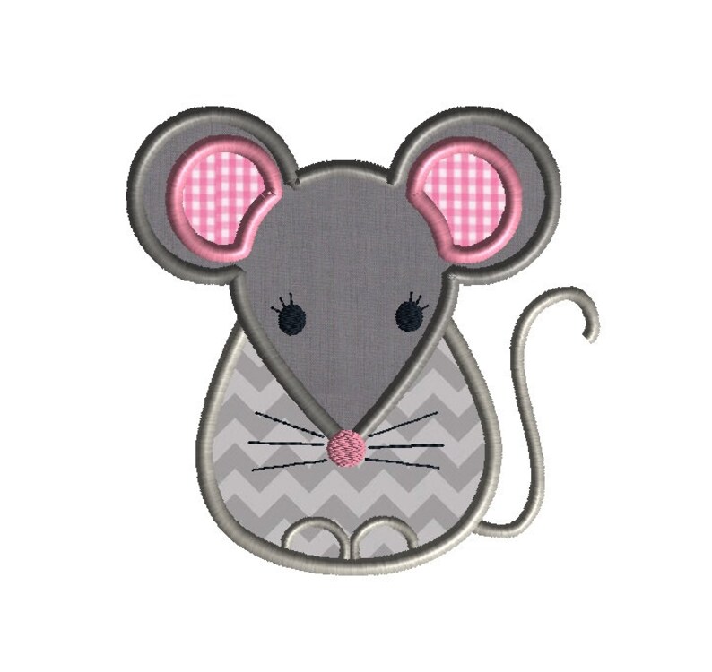 Little Mouse Applique Machine Embroidery Designinstant Etsy
