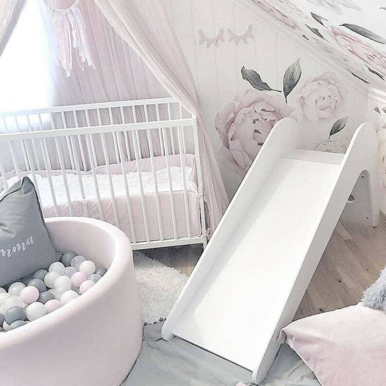 Toboggan Interieur En Bois Toboggan Blanc Premium Pour Etsy