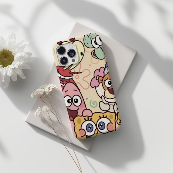Cartoon Sea Friends Phone Case, Cute Sponge Cartoon Case For iPhone Samsung Google Pixel, Funny Ocean Character Phone Cover Gift