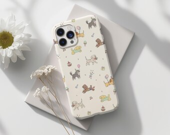 Cute Dog iPhone Case, Kawaii Puppy Pattern Phone Case, Aesthetic Cartoon Dogs Cover, Gift for Dog Lovers, Cute Animal Phone Case