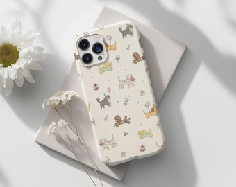 Dog Pattern Phone Case MagSafe, Magnetic iPhone Case, Slim Shockproof Cover, Puppy Print Aesthetic, Gift For Dog Lovers Women Girls Style
