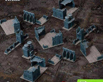 11th EDITION ready  Abandoned City Terrain set  *PHYSICAL PRINTS*