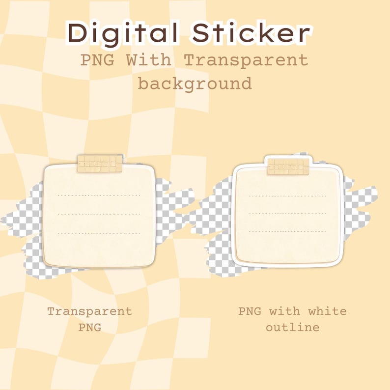Sticky Notes PNG Digital Stickers, Pastel Planner Shapes, A4 Printable ...
