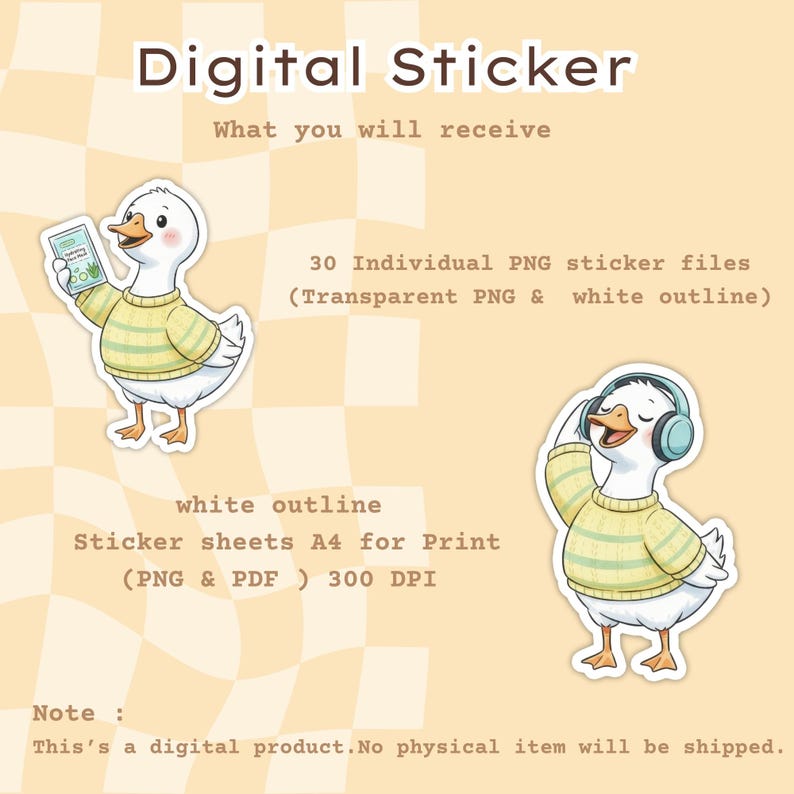 Goose Self Care Evening PNG Digital Stickers, Cozy Planner Icons, A4 ...