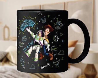 Disney Toy Story Coffee Mugs, Toy Story Buzz and Woody Accent Coffee Mug, Disney Movie Character Ceramic Drinkware, 11oz 15oz Cup Gifts