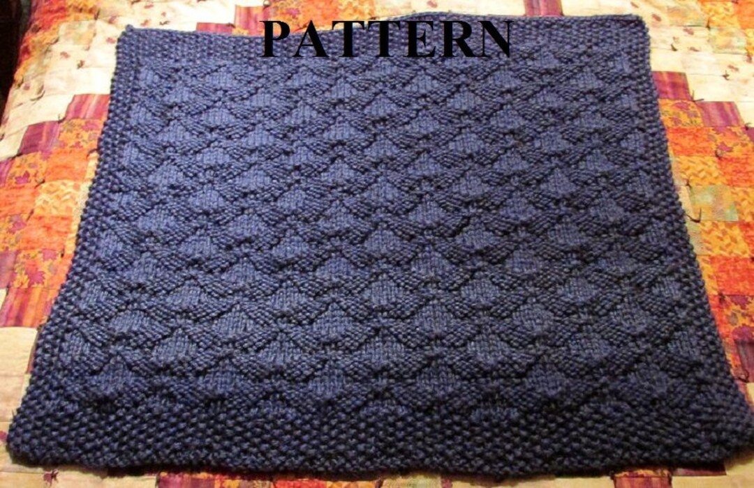 Knit Baby Blanket Pattern, Knitting Pattern, Chunky Yarn, Knit Purl