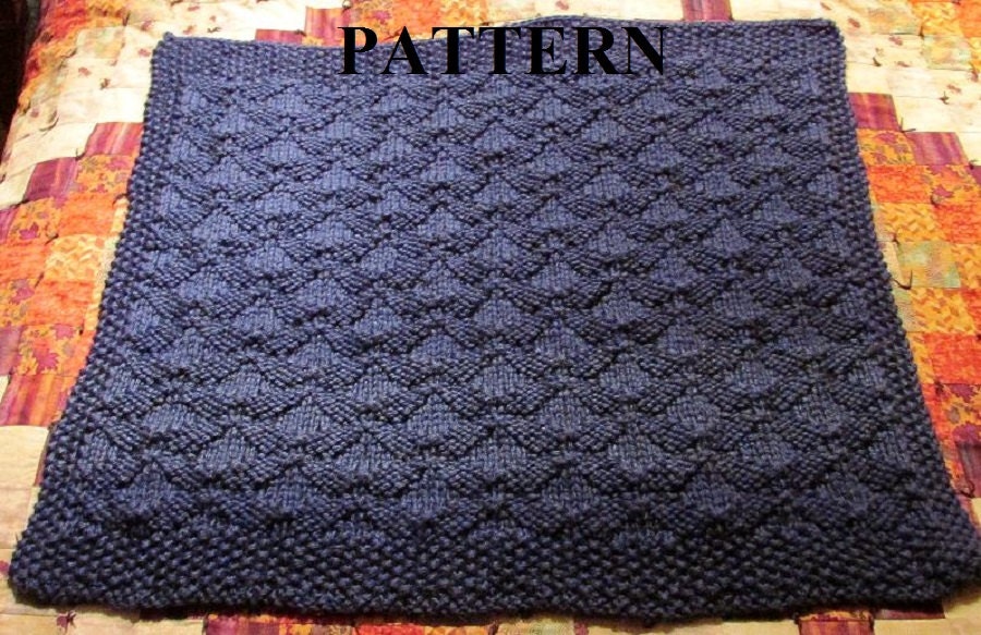 Knit Baby Blanket Pattern, Knitting Pattern, Chunky Yarn, Knit Purl Stitch Pattern, Chart