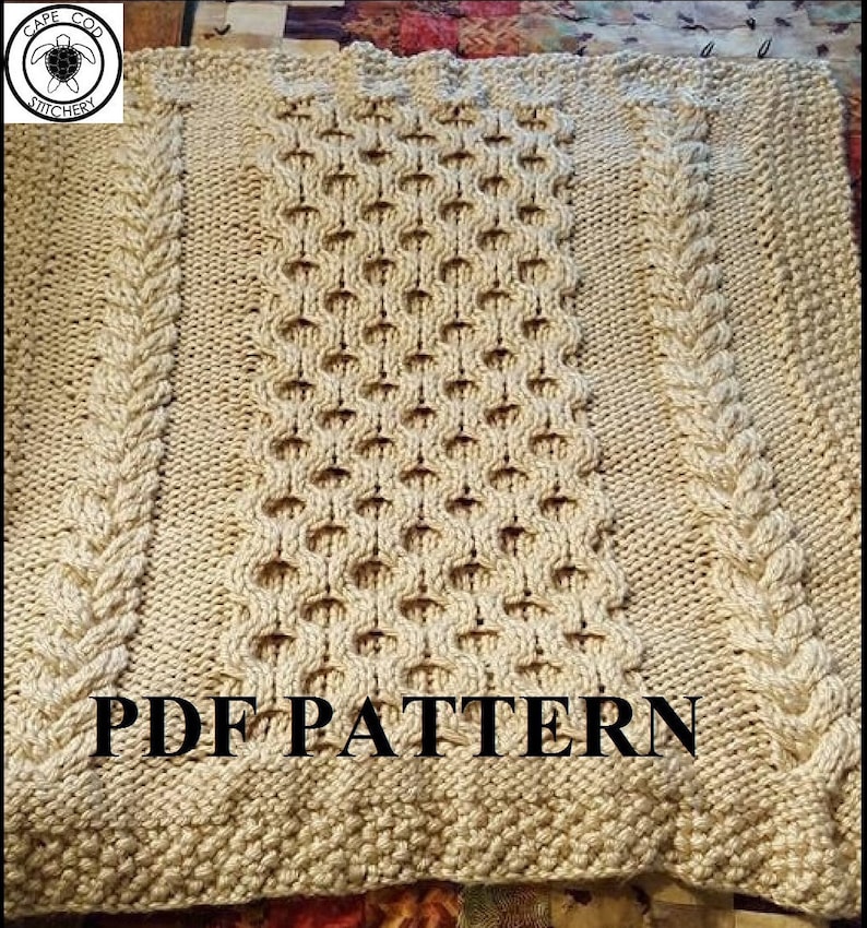 Knit Baby Blanket Pattern, Knitting Pattern, Cable Knit, Aran Knit, Chunky Yarn, Knitting Chart