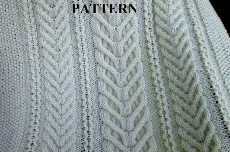 Knit Baby Blanket Pattern, Baby Blanket Pattern, Knitting Pattern Blanket, Knitting Pattern, Irish Baby Blanket, Digital Download, Heirloom image 2