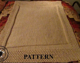 Knit Baby Blanket Pattern, Knitting Pattern, Chunky Yarn, Knit Purl Stitch Only, Chart Pattern Included **Instant Download**