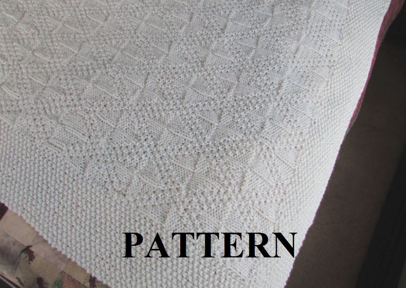 Knit Baby Blanket Pattern, Baby Blanket Pattern, Knitting Pattern