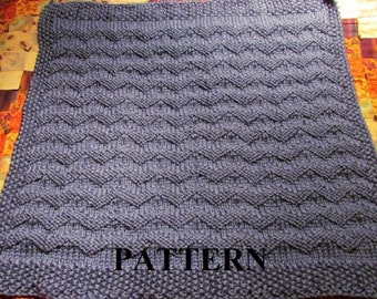 Knit Baby Blanket Pattern, Knitting Pattern, Chunky Yarn, Knit Purl Stitch Only, Chart Pattern Included, Digital Pattern, Instant Download