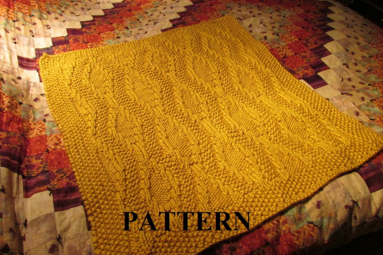 Knit Baby Blanket Pattern, Knitting Pattern, Chunky Yarn, Knit Purl