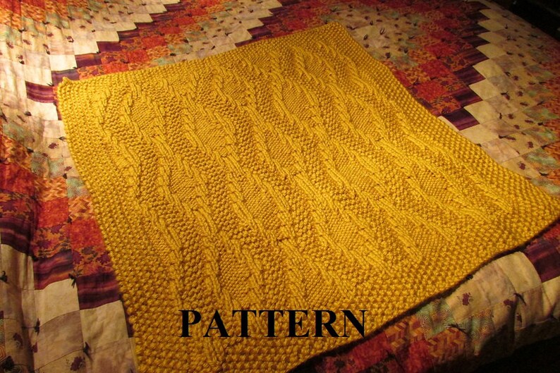 Knit Baby Blanket Pattern, Knitting Pattern, Chunky Yarn, Knit Purl Stitch Only, Knitting Chart Pattern, Digital Knitting Pattern, Download image 4