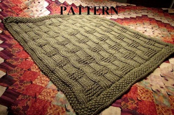 Knit Baby Blanket Pattern Knitting Pattern Chunky Yarn Knit Purl Stitch Only Chart Pattern Included Digital Download Beginner Pattern