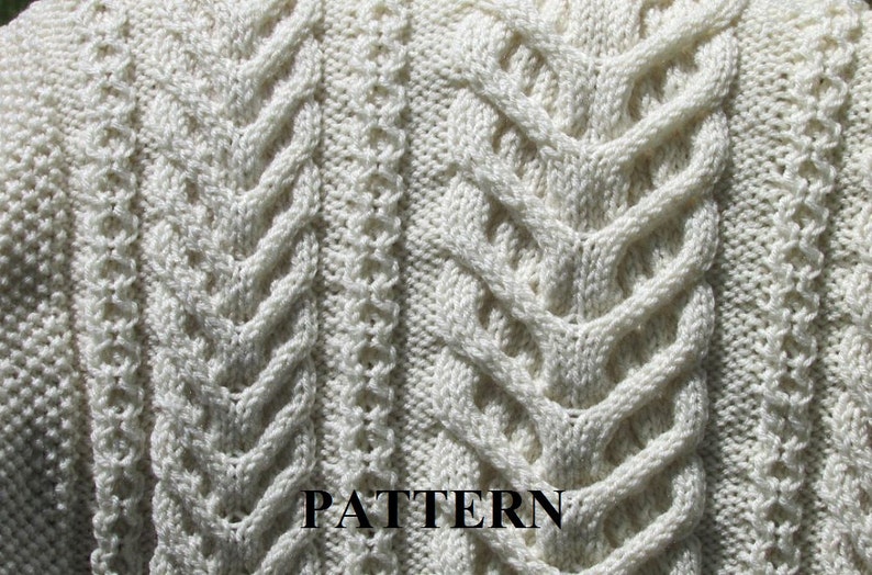 Knit Baby Blanket Pattern, Baby Blanket Pattern, Knitting Pattern Blanket, Knitting Pattern, Irish Baby Blanket, Digital Download, Heirloom image 5