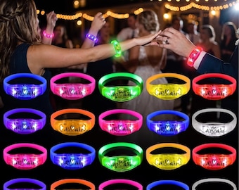 LED Light Up Wristbands, Wedding Party Favors, Sound Activated Glow Bracelets, Bulk Wedding Glow Sticks, Reception Dance Floor Favors