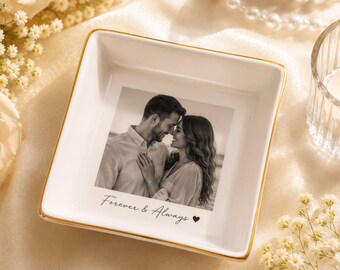 Bandeja personalizada para joyas con foto, bandeja personalizada para anillos, regalo para damas de honor, bandeja para recuerdos de boda, regalo para la mejor amiga
