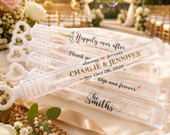 Personalized Wedding Bubble Favors, Custom Mini Bubble Tubes, Wedding Send Off Bubbles, Bridal Shower Party Favors, Bubble Labels